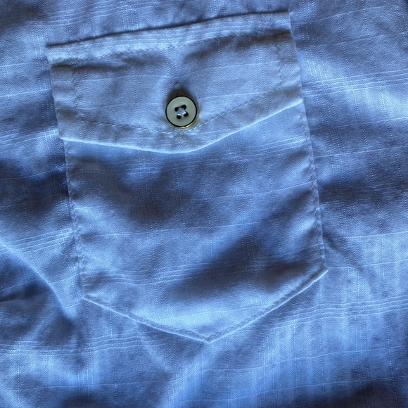 KAREN SCOTT PETITES 100% Semi-Sheer Cotton 3/4 Sleeve Button Down Shirt Large(P) - Picture 8 of 10